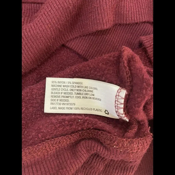 Women’s A New Day Long Sleeve Cross-Front Pullover, Burgundy Medium - Picture 4 of 4